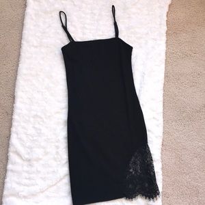 Black tank top dress, with lace